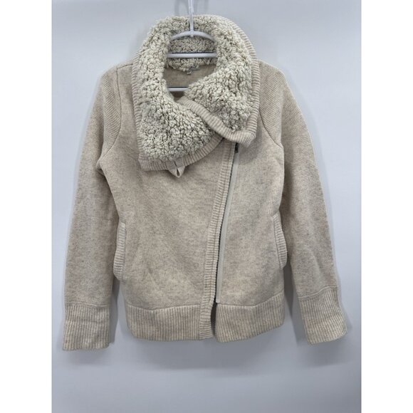 Vintage Gap Women Medium Coat Lambswool Funnel Neck Y2K Retro Cozy Indie Preppy - Picture 5 of 15